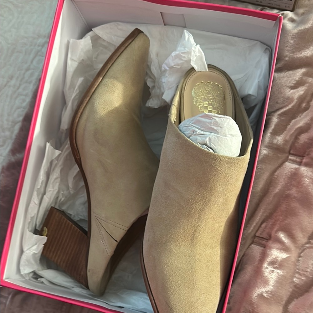 Women's Tan Ankle Mules VC Egwenny Tortilla Vince Camino - Picture 3 of 4